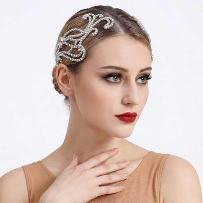 Ornate Crystal Latin Dance Hairpiece with Rhinestones