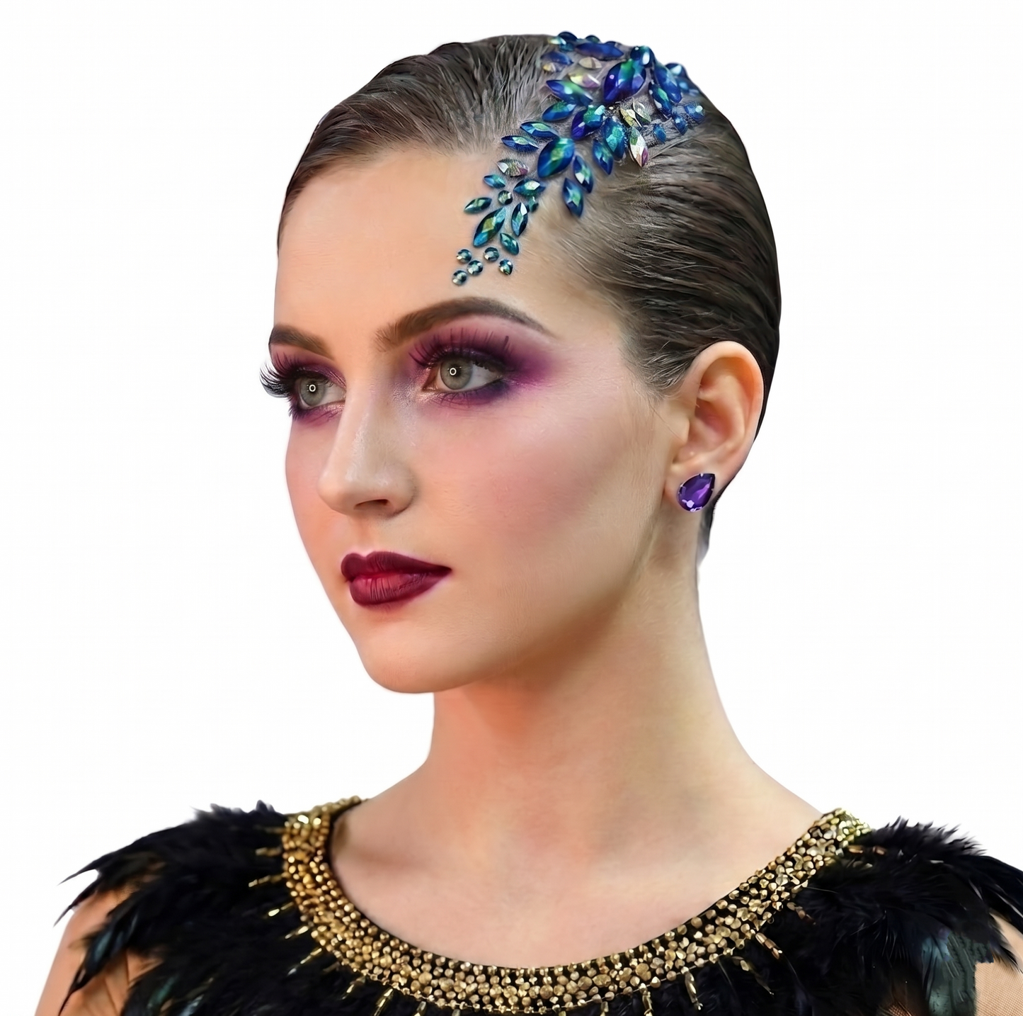 AB Rhinestone Latin Competition Forehead Headpiece