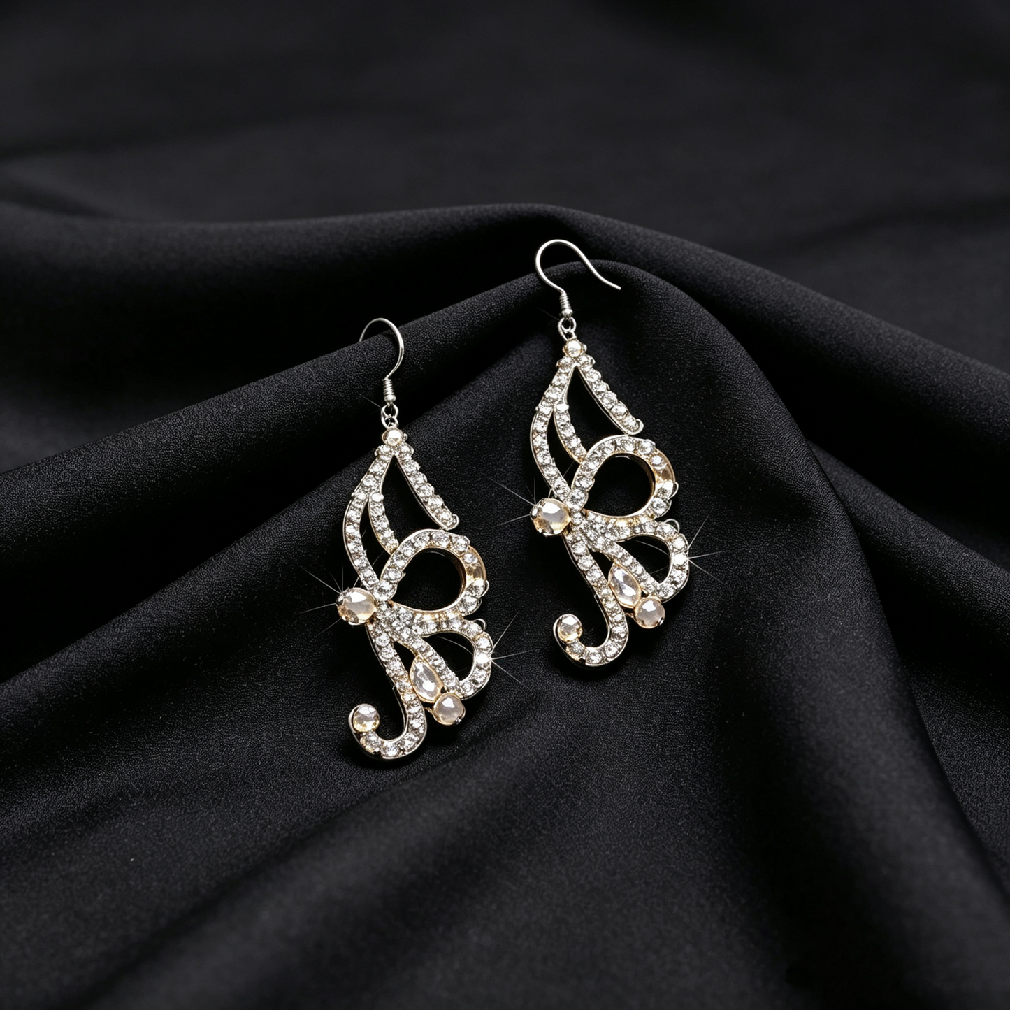 AB Crystal Pearl Latin Dance Earrings