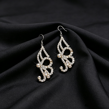 AB Crystal Pearl Latin Dance Earrings