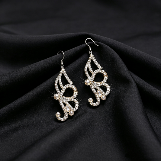 AB Crystal Pearl Latin Dance Earrings