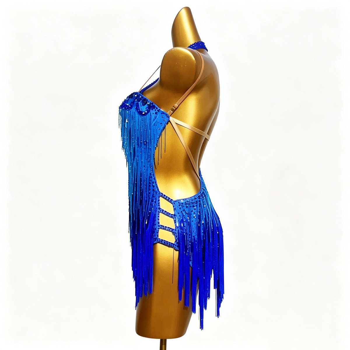 Customizable Royal Blue Radiance Latin Dance Competition Dress