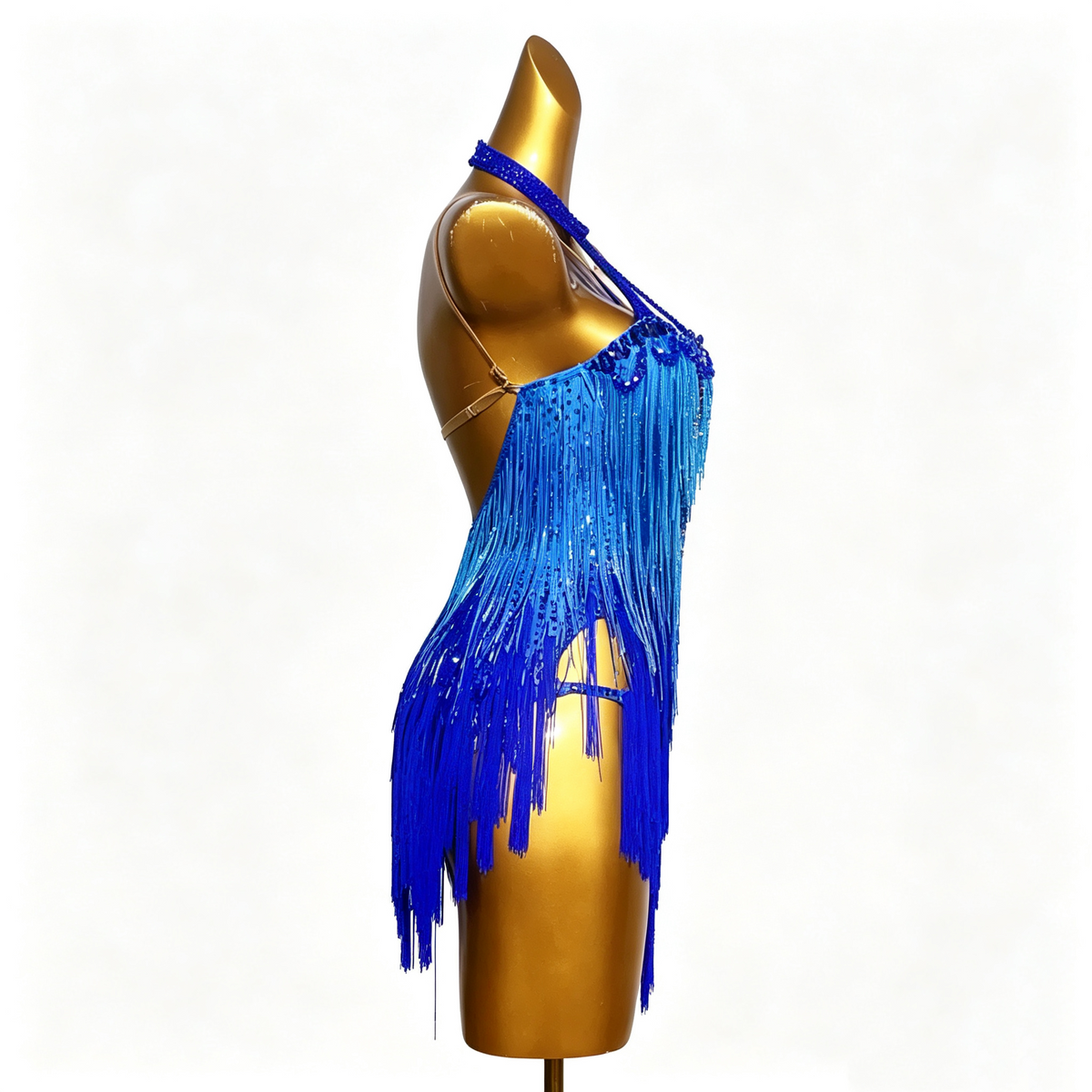 Customizable Royal Blue Radiance Latin Dance Competition Dress