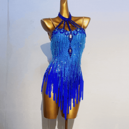 Customisable Royal Blue Radiance Latin Dance Competition Dress
