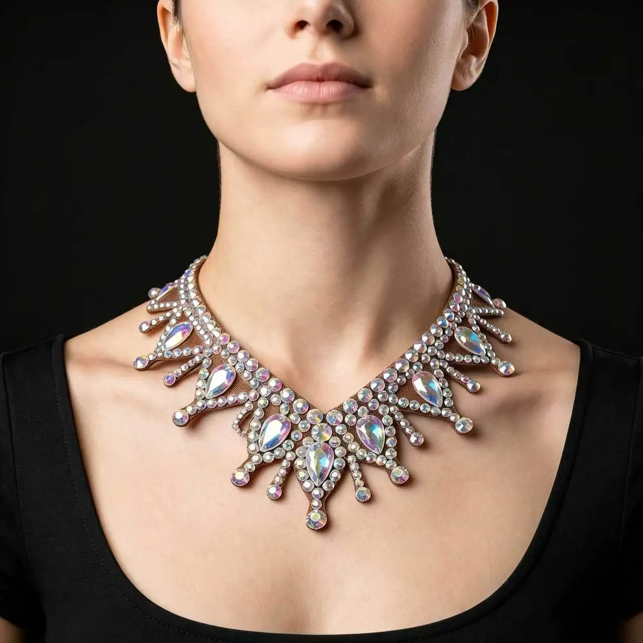 Aurora Crystal Drop Dance Necklace